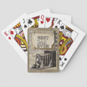 最高のパパエバーヴィンテージカメラ父の日アンティーク トランプ (裏面)