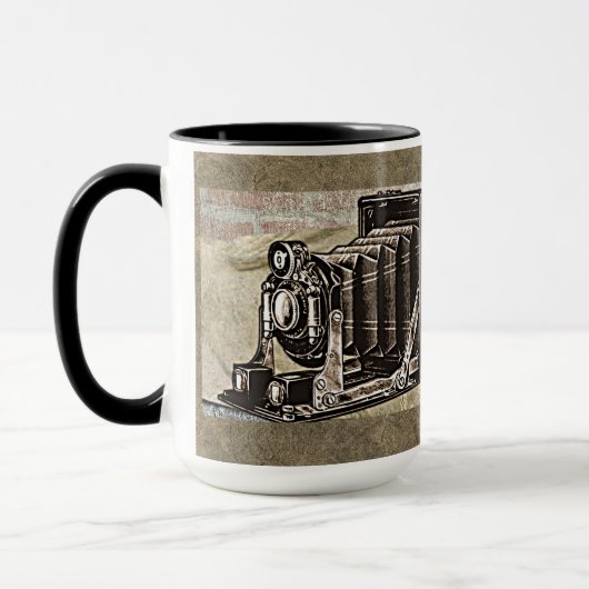 最高のパパエバーヴィンテージカメラ父の日アンティーク マグカップ (左)