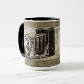 最高のパパエバーヴィンテージカメラ父の日アンティーク マグカップ (正面左)