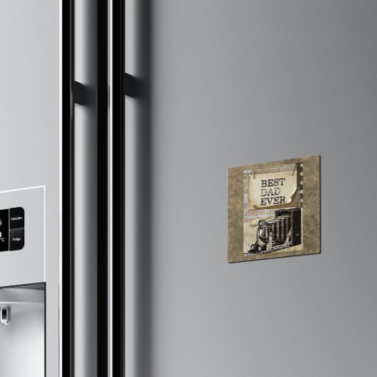 最高のパパエバーヴィンテージカメラ父の日アンティーク マグネット