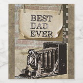 最高のパパエバーヴィンテージカメラ父の日アンティーク ワインラベル (シングルラベル)