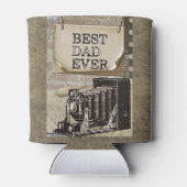 最高のパパエバーヴィンテージカメラ父の日アンティーク 缶クーラー (裏面)