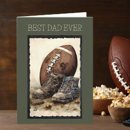 最高のパパエバーヴィンテージサッカーカスタム父の日 カード
