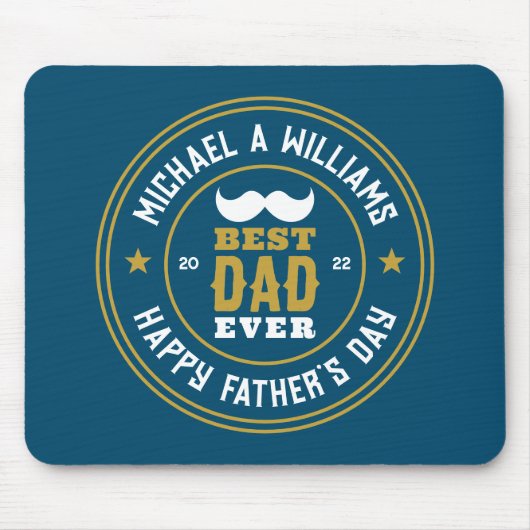 最高のパパエバーヴィンテージレトロバッジファーズデイ マウスパッド (正面)