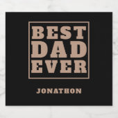 最高のパパエバー名タイポグラフィブラック ビールラベル (シングルラベル)