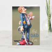 最高のパパエバー引用文おもしろいハウスパパベビー写真 カード (正面)