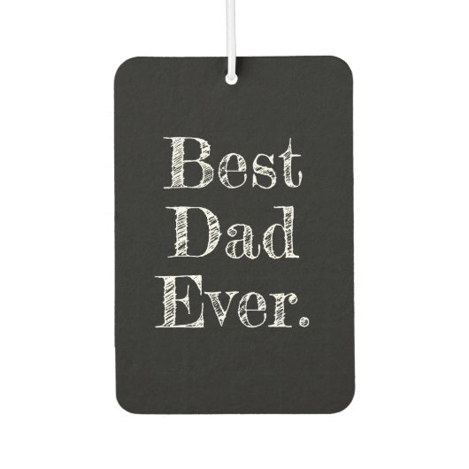 最高のパパエバー手書きタイポグラフィブラック カーエアーフレッシュナー (正面)