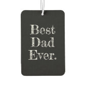 最高のパパエバー手書きタイポグラフィブラック カーエアーフレッシュナー (裏面)