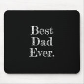 最高のパパエバー手書きタイポグラフィブラック マウスパッド (正面)