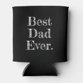 最高のパパエバー手書きタイポグラフィブラック 缶クーラー (正面)