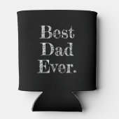 最高のパパエバー手書きタイポグラフィブラック 缶クーラー (裏面)