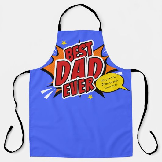 最高のパパエバー漫画スーパーヒーローファーズデイ エプロン (正面)
