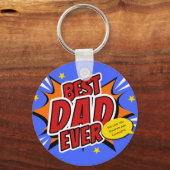 最高のパパエバー漫画スーパーヒーローファーズデイ キーホルダー (正面)