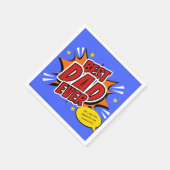 最高のパパエバー漫画スーパーヒーローファーズデイ スタンダードカクテルナプキン (角)