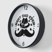 最高のパパエバー白黒ハットムスタッシュ 壁時計 (傾斜)