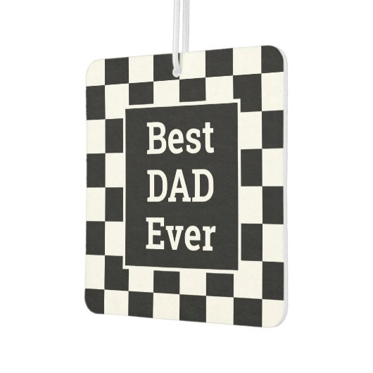 最高のパパエバー白黒市松模様にパターン カーエアーフレッシュナー (左)