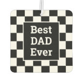 最高のパパエバー白黒市松模様にパターン カーエアーフレッシュナー (裏面)