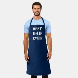 最高のパパエバー白&ネイビーブルーモダンタイポグラフィ エプロン