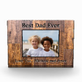 最高のパパエバー素朴な木目写真テンプレート フォトブロック (正面)