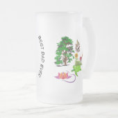 最高のパパエバー自然グリーンリーロータス開花 フロストグラスビールジョッキ (正面右)