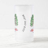 最高のパパエバー自然グリーンリーロータス開花 フロストグラスビールジョッキ (中央)