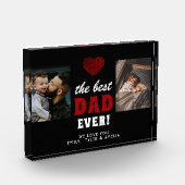 最高のパパエバー赤いハートブラック2 フォトブロック (左)