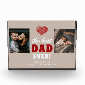 最高のパパエバー赤いハートブラック2 フォトブロック (正面)