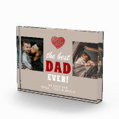 最高のパパエバー赤いハートブラック2 フォトブロック (右)