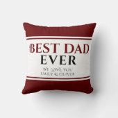 最高のパパエバー赤ストライプ父の日の形見 クッション (裏面)