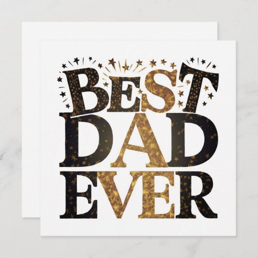 最高のパパエバー金ゴールドブラックタイポグラフィ父の日 シーズンカード (正面/裏面)