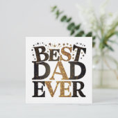 最高のパパエバー金ゴールドブラックタイポグラフィ父の日 シーズンカード (スタンド正面)