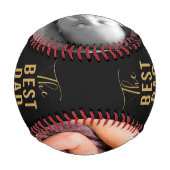 最高のパパエバー金ゴールドブラックベビー2写真名 野球ボール (裏面)