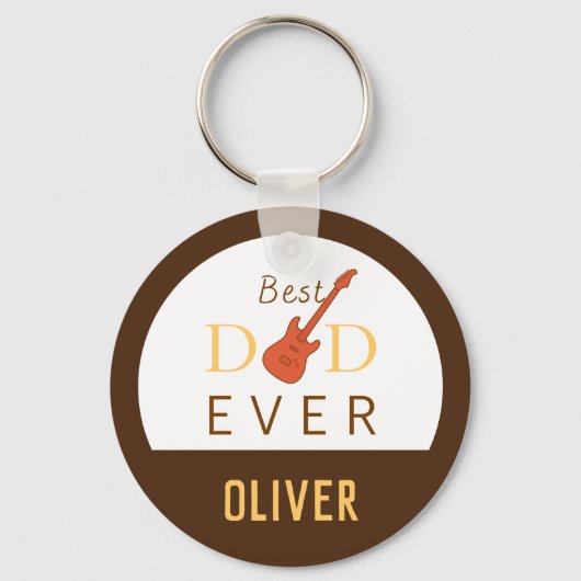 最高のパパエバー音楽モダントレンディークールファーズデー キーホルダー (正面)