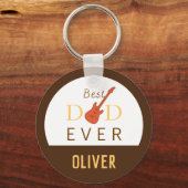 最高のパパエバー音楽モダントレンディークールファーズデー キーホルダー (正面)