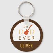 最高のパパエバー音楽モダントレンディークールファーズデー キーホルダー (裏面)