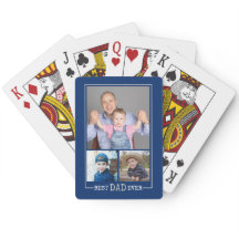 最高のパパエバー3フォトコラージュブルー