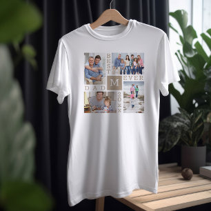 最高のパパエバー4写真と年ベージュホワイト Tシャツ
