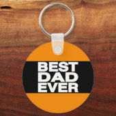 最高のパパエバーLgオレンジ キーホルダー (正面)