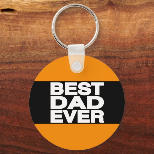 最高のパパエバーLgオレンジ キーホルダー (正面)