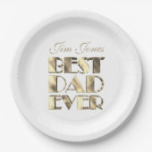 最高のパパエベエレガントルフェイクド文字オンホワイト ペーパープレート (正面)