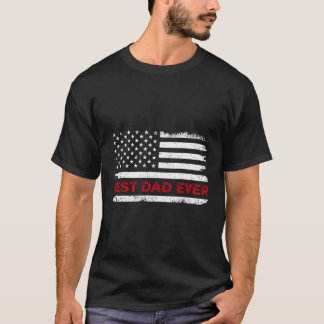 最高のパパエベーアメリカ国旗パパパパファーザーD Tシャツ