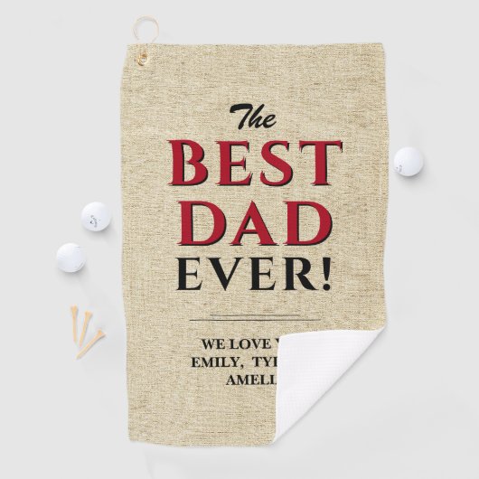 最高のパパエ素朴ーベタイポグラフィ父 ゴルフタオル (インサイチュ)