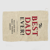 最高のパパエ素朴ーベタイポグラフィ父 ゴルフタオル (横)