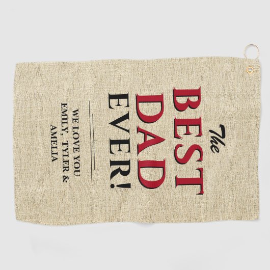 最高のパパエ素朴ーベタイポグラフィ父 ゴルフタオル (横)