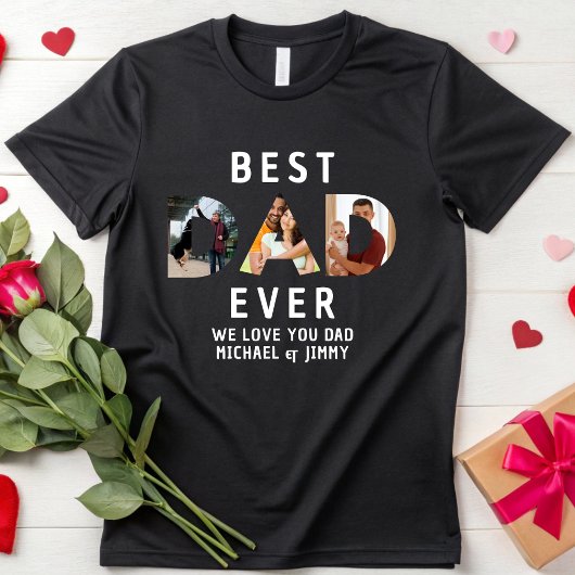 最高のパパカスタマイズEver Daddy Photo Father's Day Tシャツ