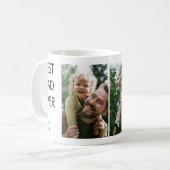 最高のパパカスタムパーソナライズされた家族の写真 コーヒーマグカップ (正面左)