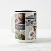 最高のパパカスタムフォトコラージュダディ ツートーンマグカップ (正面左)