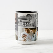 最高のパパカスタムフォトコラージュダディ ツートーンマグカップ (中央)