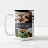最高のパパカスタムフォトコラージュダディ ツートーンマグカップ (左)