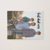 最高のパパカスタムフォトブラックスクリプト ジグソーパズル (横)